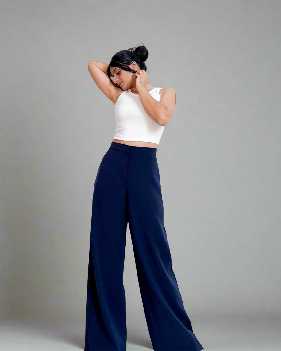 Cotton Round Ribbed Crop Top | Winter White