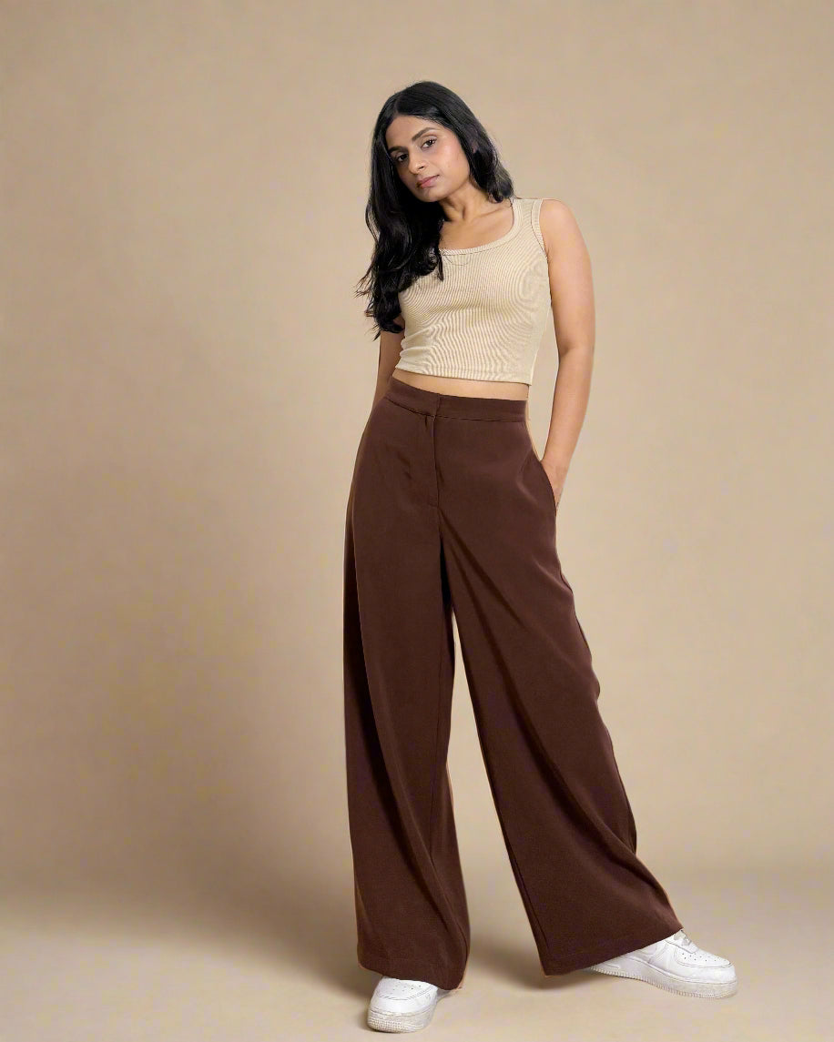 Cotton Scoop Ribbed Crop Top | Latte Cream
