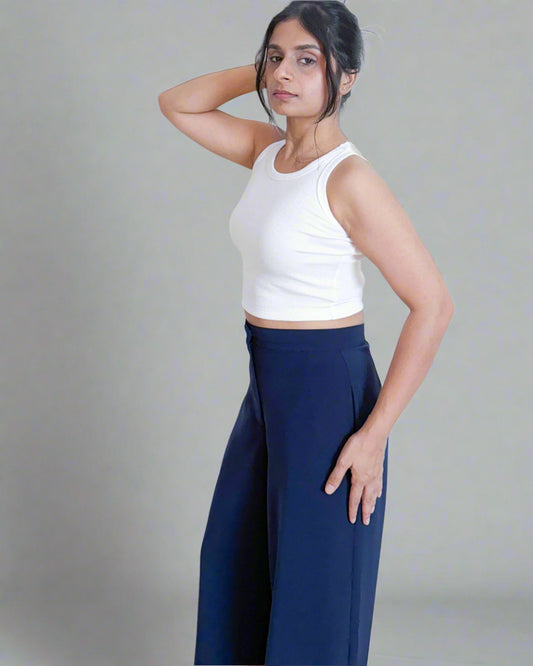 Soft Cotton Round-Neck Top | Winter White