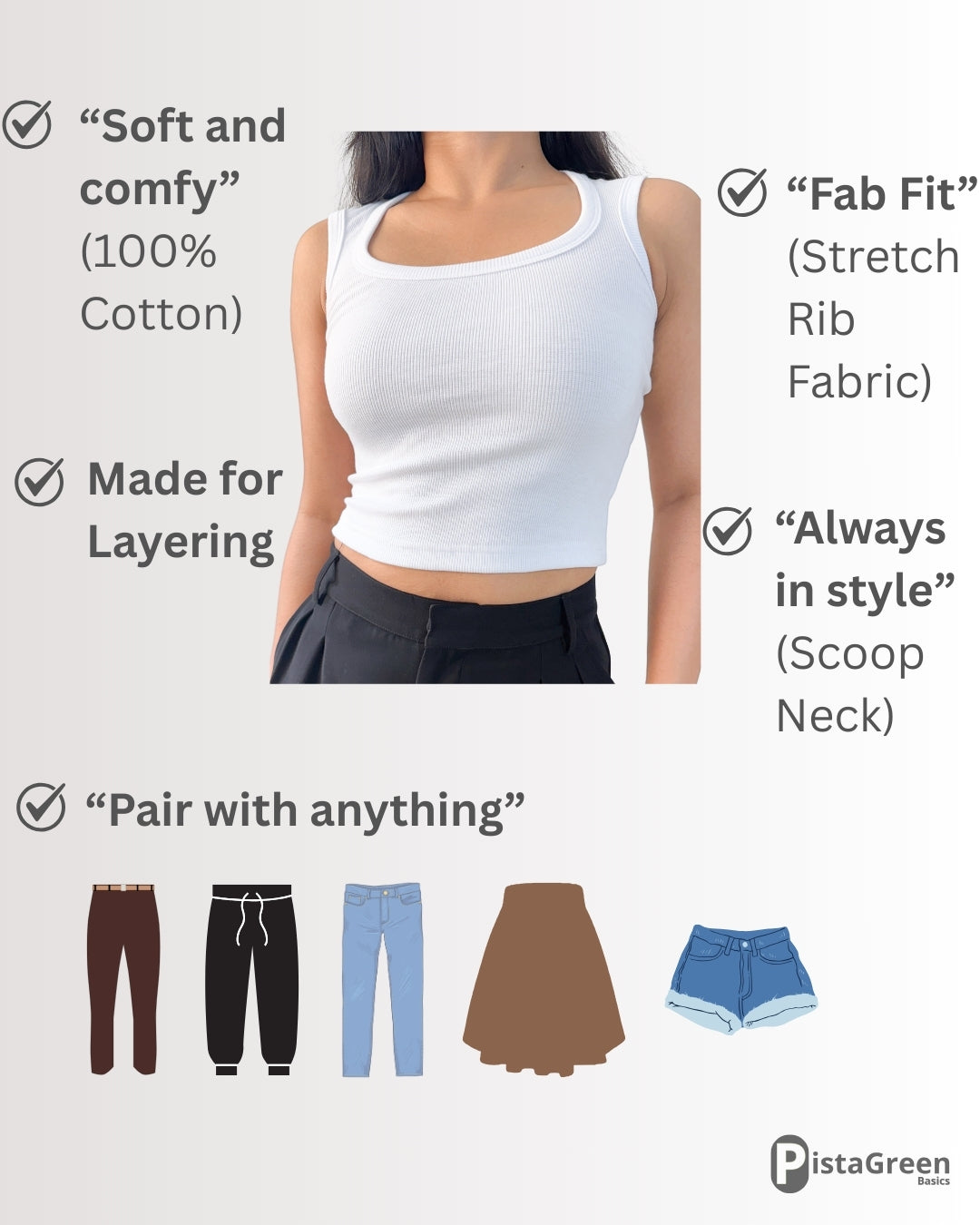 Soft Cotton Classic Ribbed Top | Mocha Brown