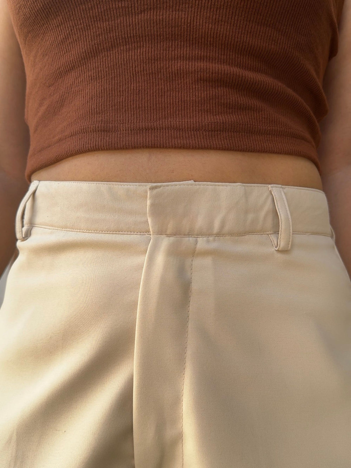Tailored Comfy Wide Trousers | Latte Cream