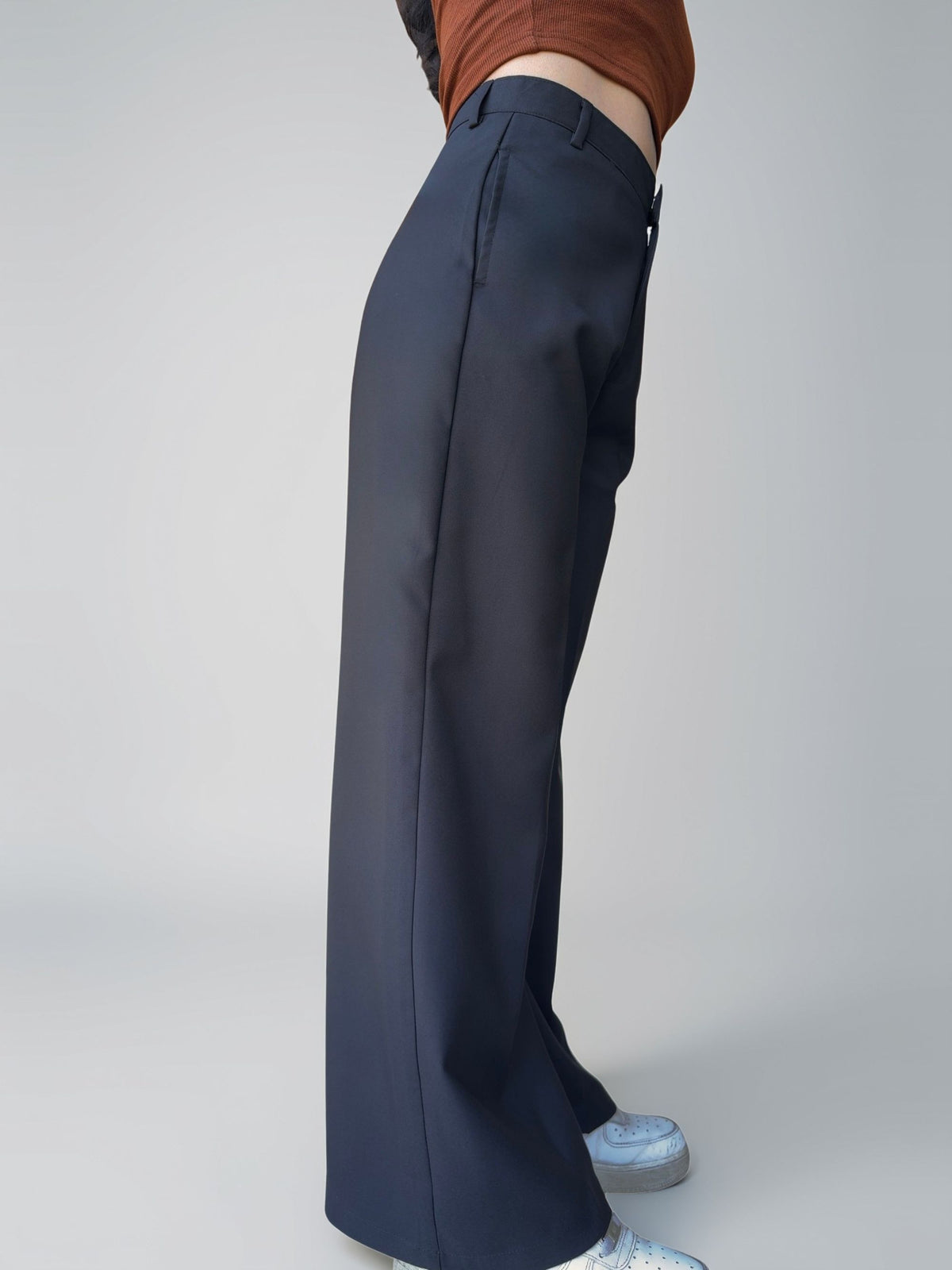 Tailored Comfy Wide Trousers | Raven Black