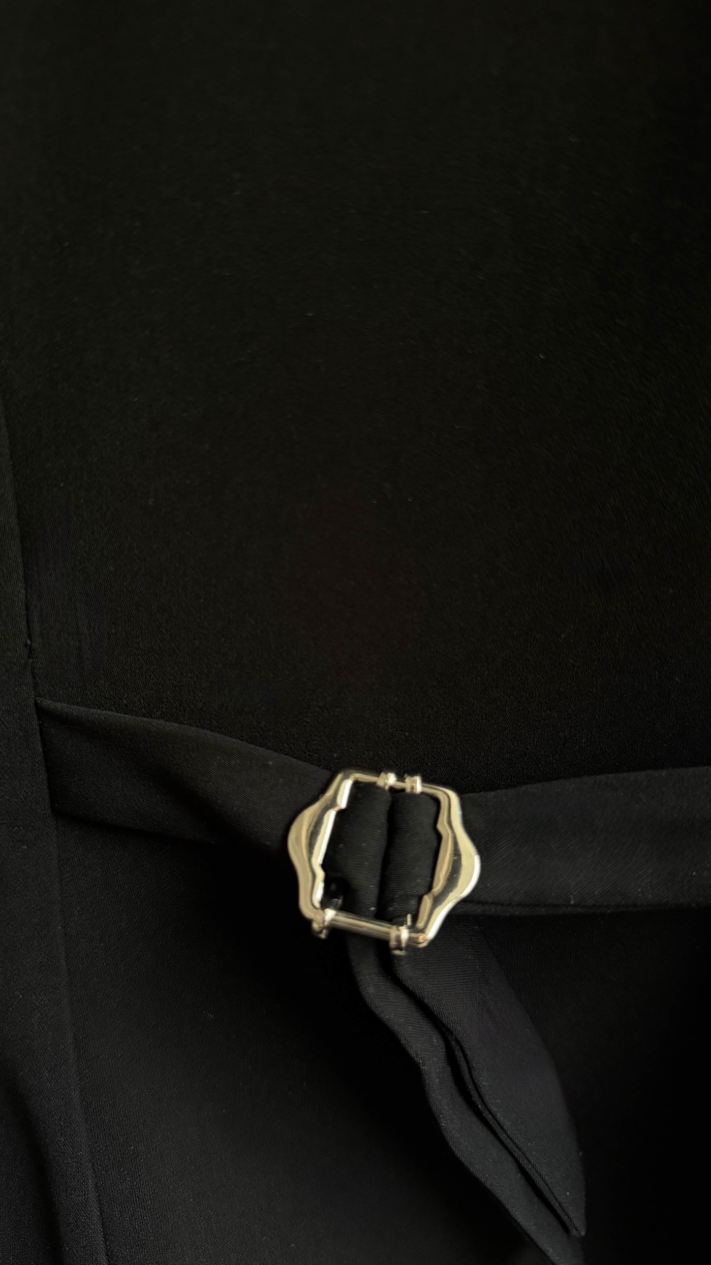 Japanese Crepe Tailored Waistcoat | Raven Black